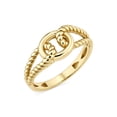 thumbnail image 1 of Twisted Interlocking Ring in 14K Gold, 1 of 5