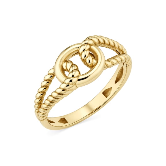 Twisted Interlocking Ring in 14K Gold