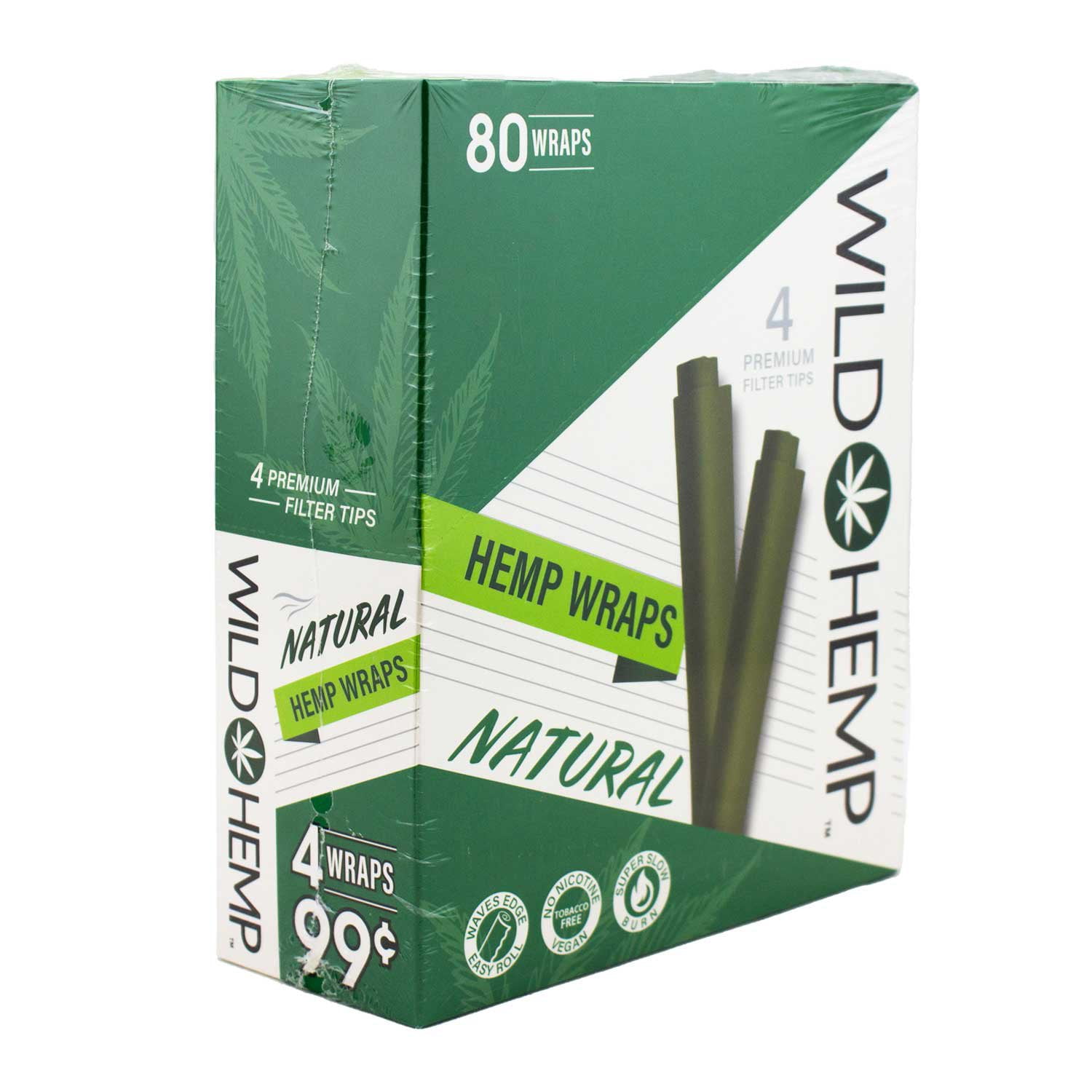 Wild Hemp Natural Hemp Wraps 4 ct., 20 pk