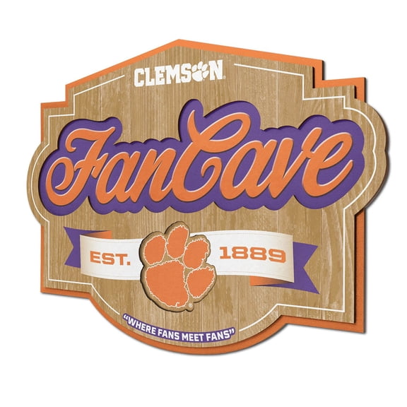 YouTheFan Clemson Tigers 17"x12.5" 3D Multi-Layered Fan Cave Sign