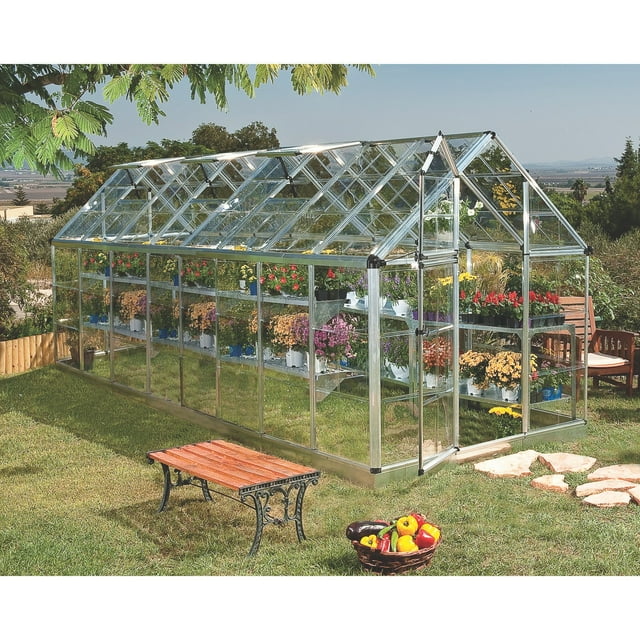 Palram - Canopia Snap & Grow 6 'x 16' Greenhouse, Silver