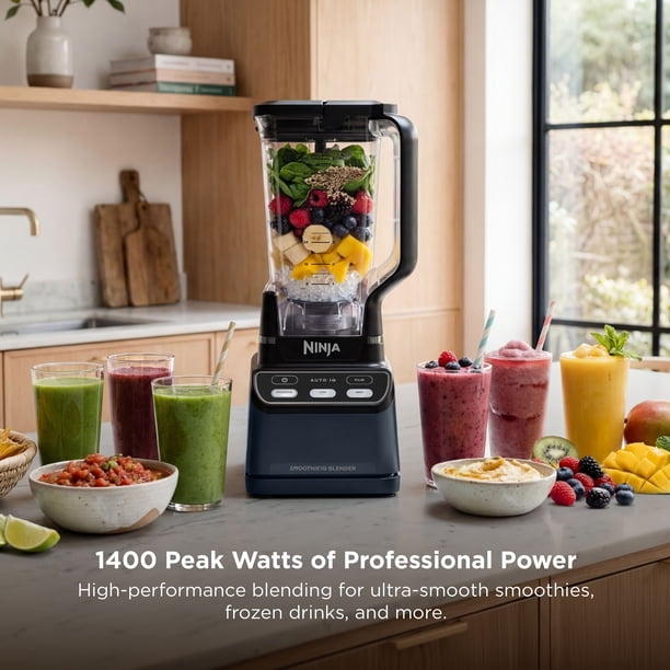Ninja SMOOTHIEiQ 1400PW Blender, 72-oz XL Pitcher, Auto-iQ Preset