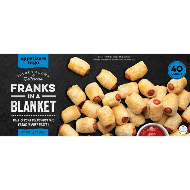 Appetizers To Go Franks in a Blanket, Frozen, 40