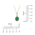 thumbnail image 4 of Oval Cut Genuine Gemstone & 0.11 CT. T.W. Diamond Halo Pendant Necklace in 14K Gold, 4 of 4
