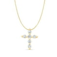 thumbnail image 1 of 0.20 CT. T.W. Round Cut Diamond Cross Pendant Necklace in 14K Gold, 1 of 7