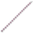 thumbnail image 2 of Round Cut Lab Created Gemstone Halo Tennis Bracelet, 2 of 4