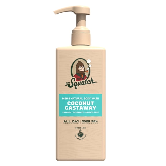 Dr. Squatch Coconut Castaway Natural Body Wash, 22 fl oz