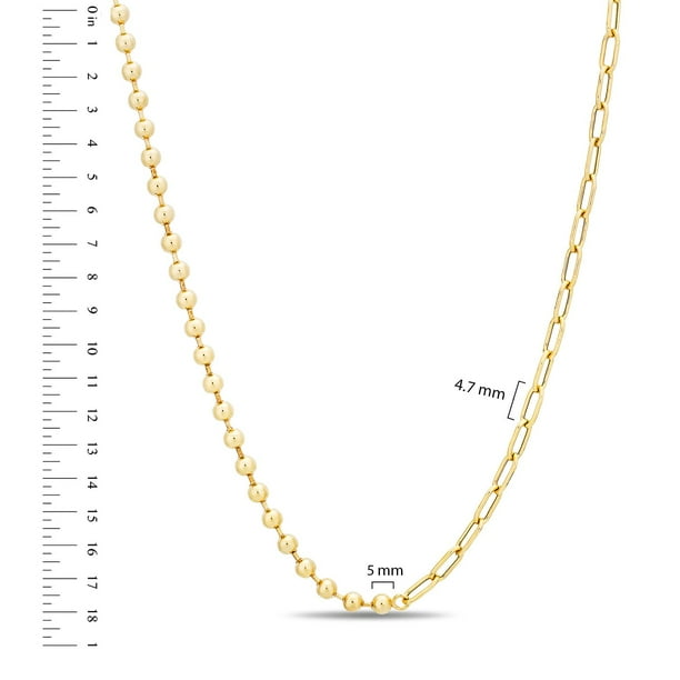 Neuhardt Ball Paperclip Chain Necklace in 18K Gold Vermeil