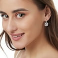 thumbnail image 5 of 1.50 CT. T.W. Halo Diamond Dangle Earrings in 14K Gold, 5 of 5