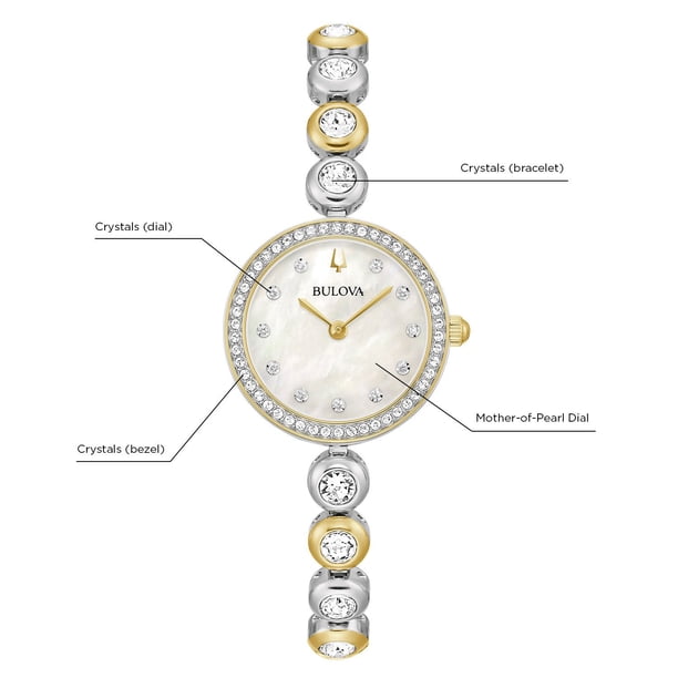 Bulova Ladies Crystal Collection Two-Tone 25mm Watch 98L299  display picture 1
