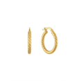 thumbnail image 2 of Diamond Cut Hoop Earrings in 14K Gold, 2 of 5