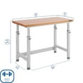 thumbnail image 3 of Seville Classics UltraHD Height Adjustable Workbench, 48" W x 24" D x 28.5"-42" H, 3 of 18