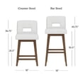 thumbnail image 4 of HH2 Home Upholstered Key Back Wood Adjustable Height Swivel Bar Stool, 4 of 19