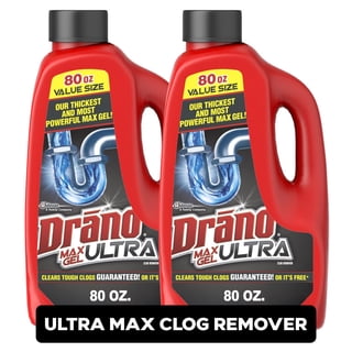 Drano Max Gel Ultra Clog Remover, Powerful Drain Cleaner, Thickest Formula, 80 oz., 2 Count
