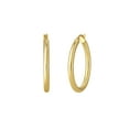 thumbnail image 3 of High Polish Hoop Earrings in 14K Gold, 3 of 6