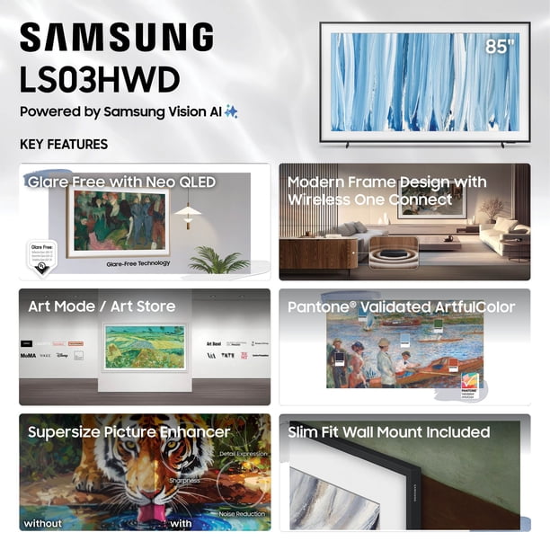 SAMSUNG 85” Class The Frame Pro Series LS03HW Neo QLED 4K Vision