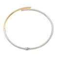 thumbnail image 2 of Bypass Hinged Cuff Bangle in Silver and 14K Yellow Gold, 2 of 6