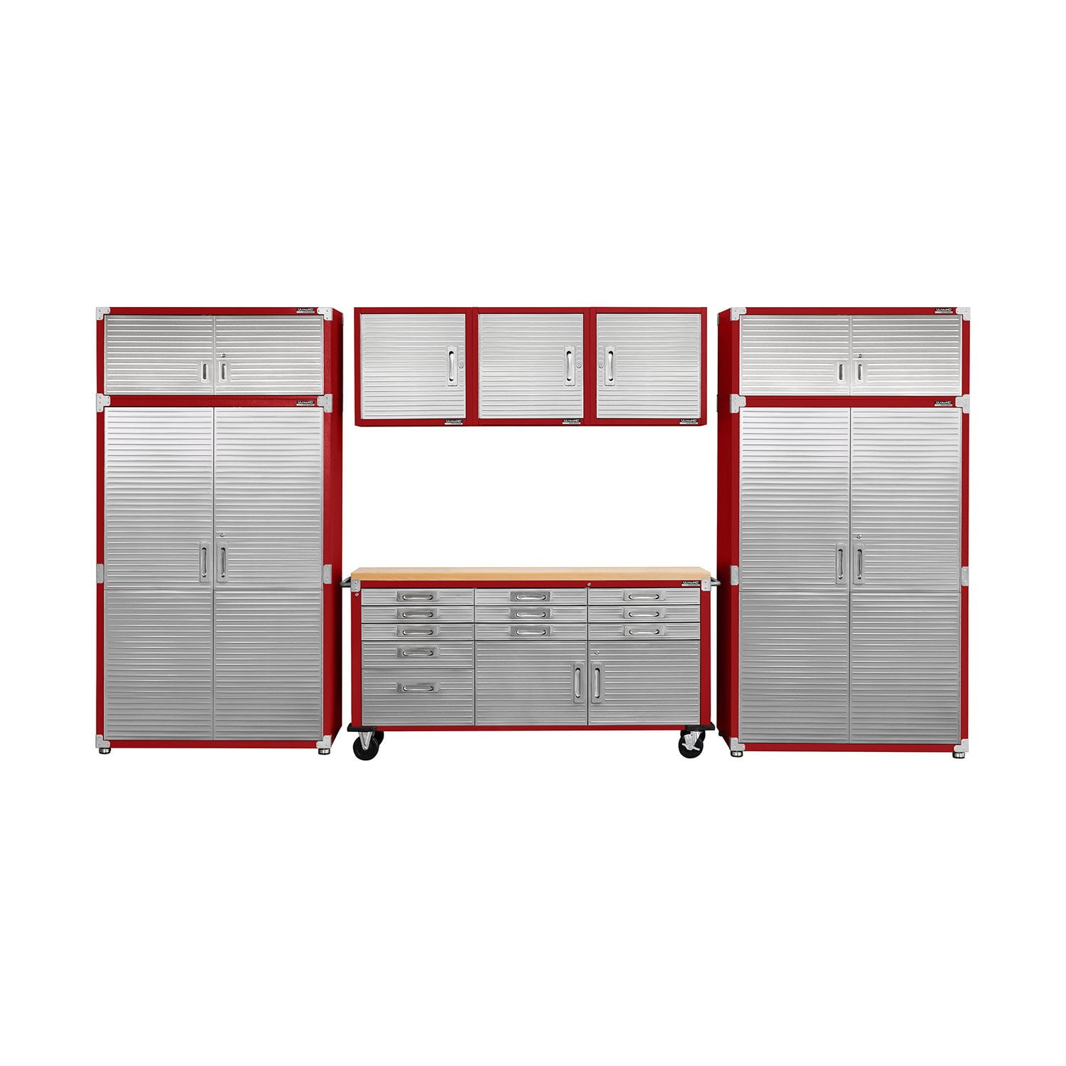 Seville Classics UltraHD 8-Piece Steel Garage Cabinet Storage Set