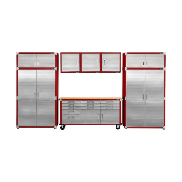 Seville Classics UltraHD 8-Piece Steel Garage Cabinet Storage Set