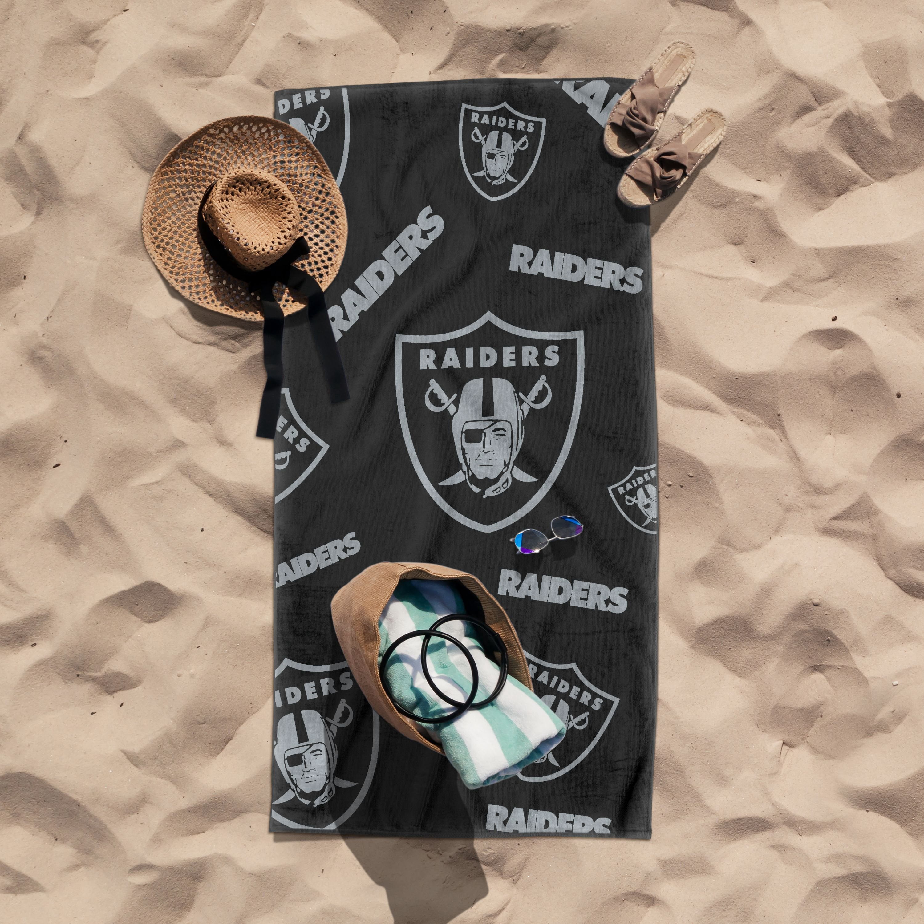 Écharpe NFL Las Vegas Raiders – Gris, Double Face, Logo équipe, 60" X 6", Acrylique