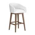 thumbnail image 2 of HH2 Home Upholstered Barrel Back Wood Adjustable Height Swivel Bar Stool, 2 of 19