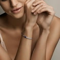 thumbnail image 4 of Lab Created Gemstone & White Sapphire Tennis Bracelet in Sterling Silver, 4 of 7