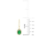 thumbnail image 4 of Oval Cut Genuine Gemstone and 0.16 CT. T.W. Diamond Dangle Earrings in 14K Gold, 4 of 4