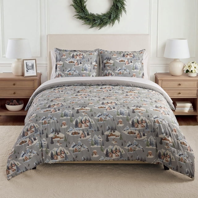 Member’s Mark 3-Piece Printed Cotton Comforter Set, Assorted Sizes