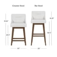 thumbnail image 4 of HH2 Home Upholstered Tapered Back Wood Adjustable Height Swivel Bar Stool, 4 of 13