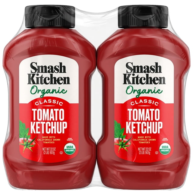 Smash Kitchen USDA Organic Tomato Ketchup, 32 oz., 2 pk.