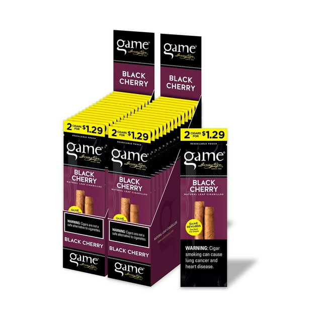 Game Black Cherry Cigars, Pre-Priced 2 for $1.29, 2 ct., 30 pk.
