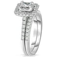thumbnail image 4 of 0.95 CT. T.W. Baguette Cut Halo Diamond Ring in 14K Gold, 4 of 7