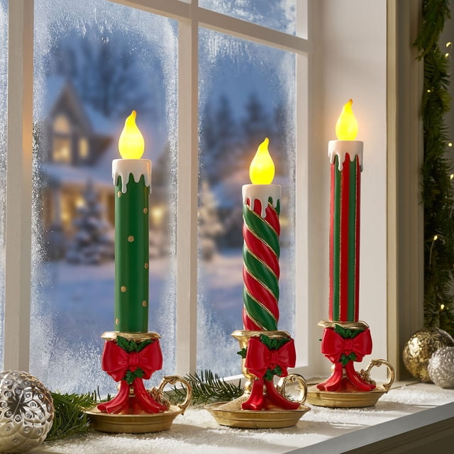 Member's Mark Pre-Lit Nostalgic Candlestick Décor, Set of 3