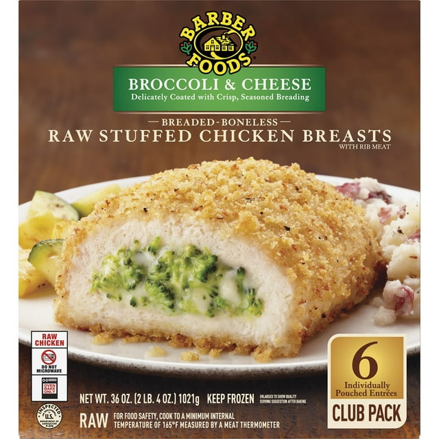 Barber Foods® Broccoli and Cheese Stuffed Chicken Breasts, Uncooked 36 oz., 6 ct.