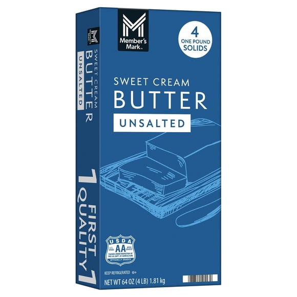 Member's Mark Unsalted Sweet Cream Butter Block, 1 lb., 4 ct.