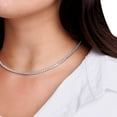 thumbnail image 5 of Round Cut Lab Created Gemstone Tennis Necklace in Sterling Silver, 5 of 7