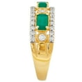thumbnail image 3 of Emerald Cut Gemstone & 0.50 CT.T.W. Diamond Accent Band in 14K Gold, 3 of 4