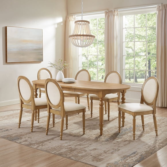 Crosley Daphne 7-Piece Dining Set in Rustic Brown/Crème
