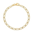 thumbnail image 1 of 4.5MM Diamond Cut Paperclip Bracelet in 14K Gold, 1 of 4