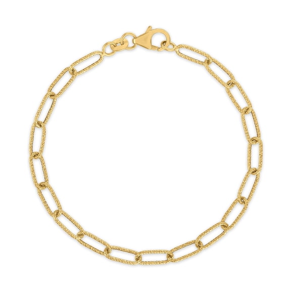 4.5MM Diamond Cut Paperclip Bracelet in 14K Gold