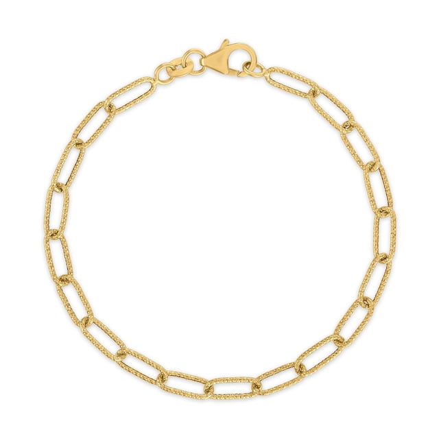 4.5MM Diamond Cut Paperclip Bracelet in 14K Gold