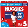 thumbnail image 2 of Huggies Little Movers HuggFit 360° Diapers, Sizes 3-7, 2 of 13