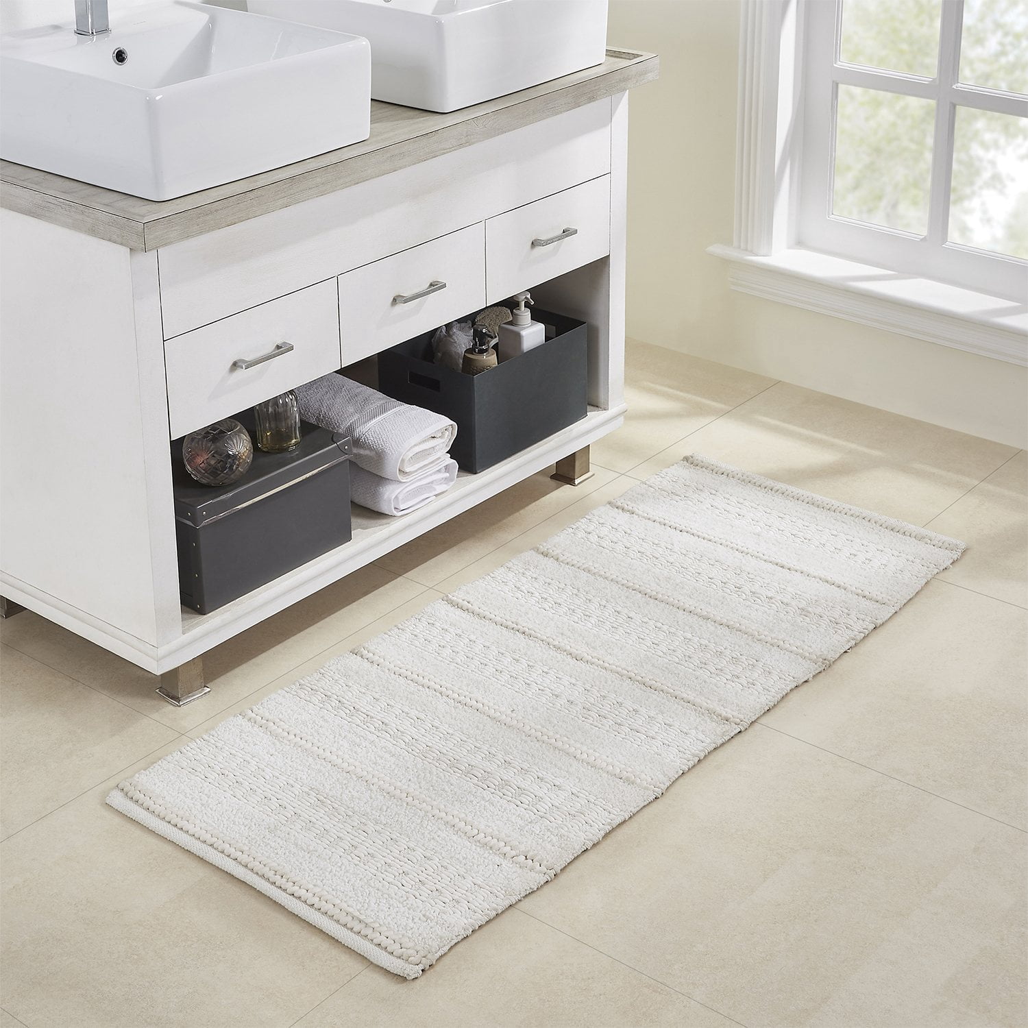 Tahari Home Asalia Micro Chenille Bath Runner, 24