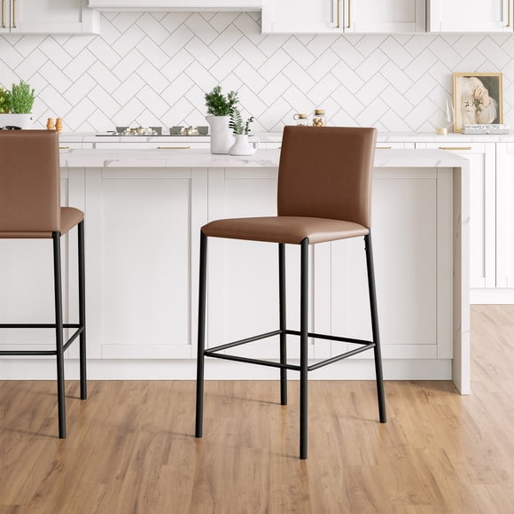 HH2 Home Bronte Metal Upholstered Adjustable Height Bar Stool