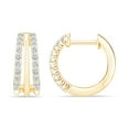 thumbnail image 3 of 0.30 CT. T.W. Round Cut Three Row Diamond Huggie Hoop Earrings in 14K Gold, 3 of 5