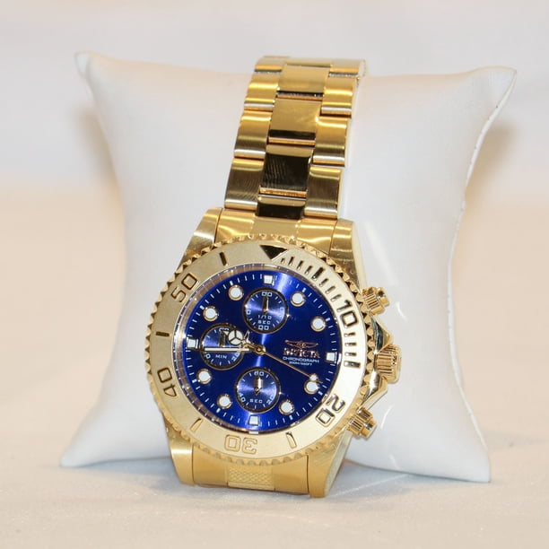 Invicta Gold Bracelet Watch with Crystal-Studded Dial and Blue Hands Invicta Men main image 4