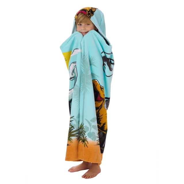 Kids Character 100% Cotton Hooded Towel With Hand Pockets
