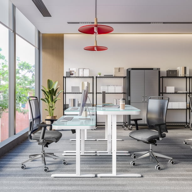 Seville Classics airLIFT Electric Tempered Glass Height Adjustable