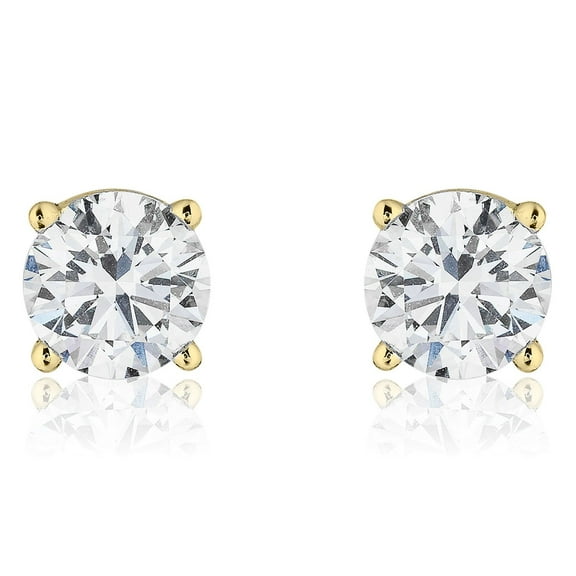 1.40 CT. T.W. Round Cut Diamond Solitaire Stud Earrings in 18K Gold