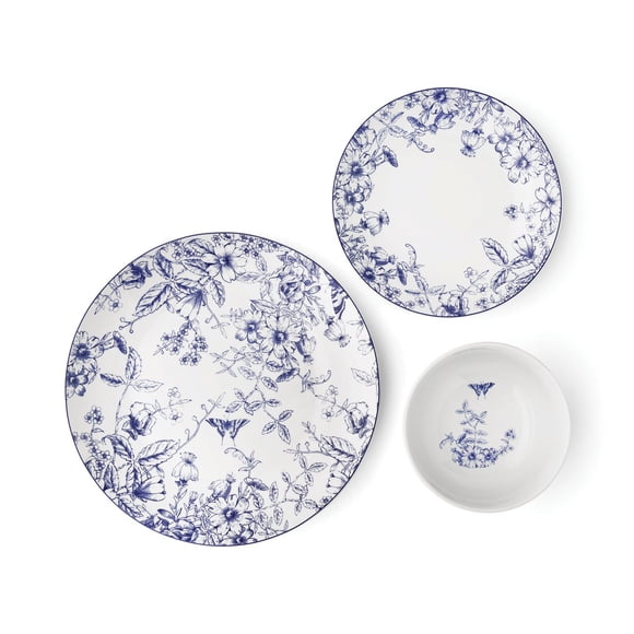 Member's Mark 12-Piece Porcelain Toile Dinnerware Set